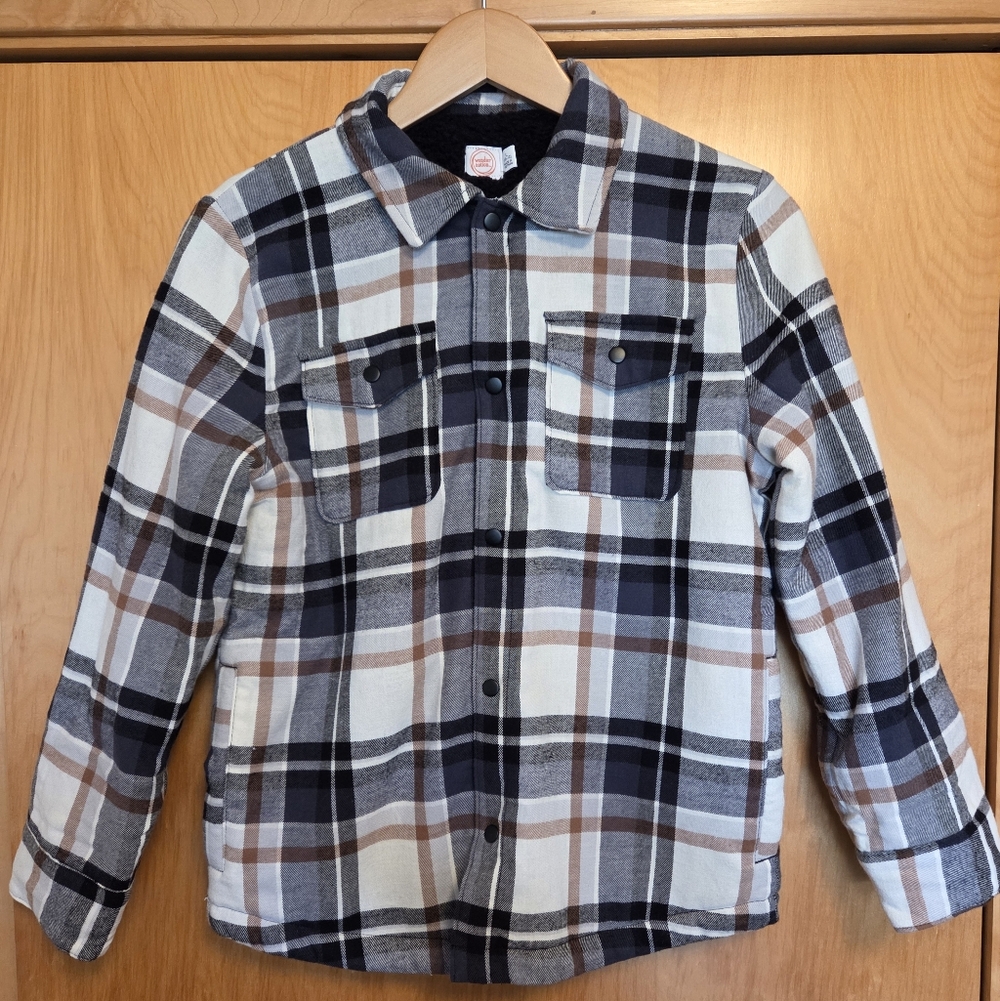 Wonder Nation Plaid Jacket - Black, White, Brown